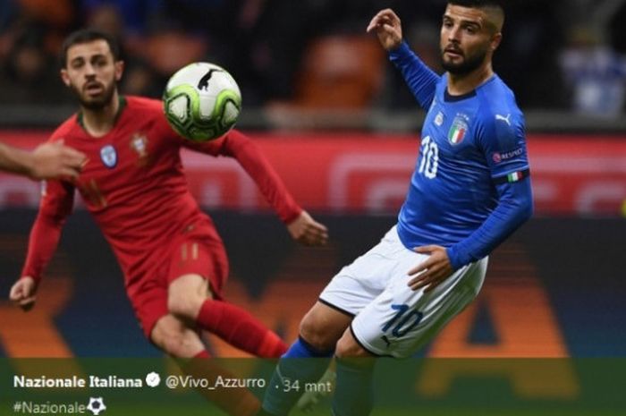 Laga UEFA Nations League antara timnas Italia dan Portugal di San Siro, Sabtu (17/11/2018)