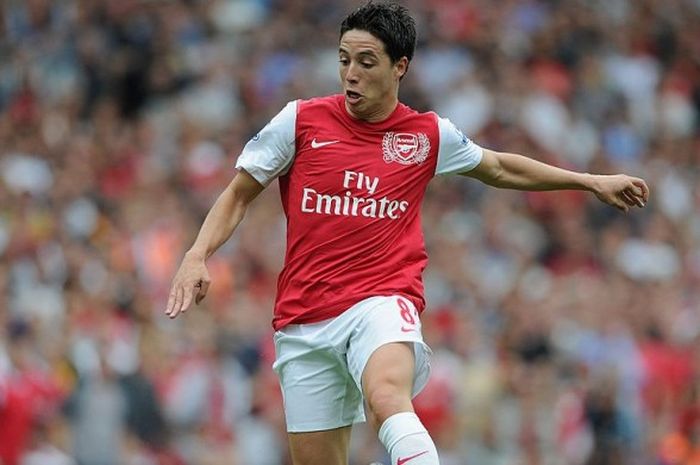 Samir Nasri saat masih berseragam Arsenal dalam laga kontra Liverpool di Emirates Stadium, 20 Agustus 2011