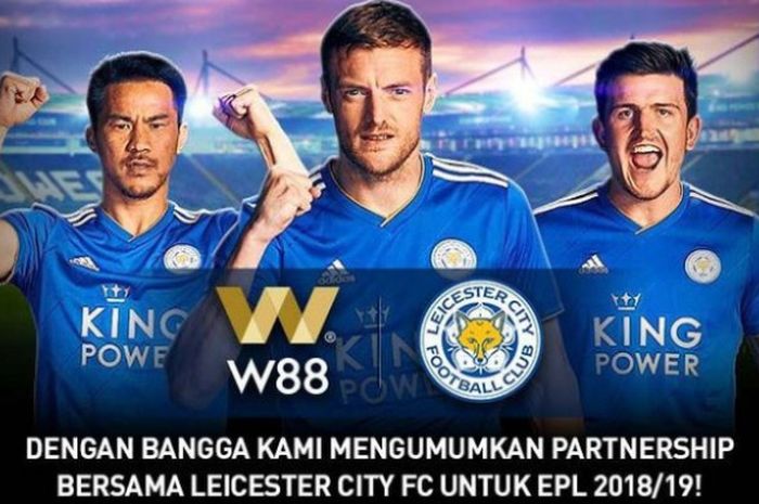 W88 mengumumkan kerja sama dengan Leicester City untuk Liga Primer Inggris musim 2018-2019 dan 2019-2020.