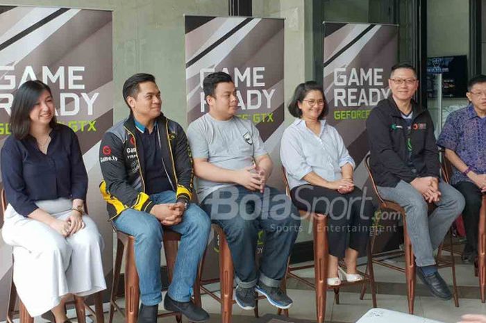 Acara bertajuk penyambutan eSports sebagai olahraga prestasi andalan pada masa depan berlangsung di High Grounds Icafe, Jakarta Utara, Selasa (24/7/2018).