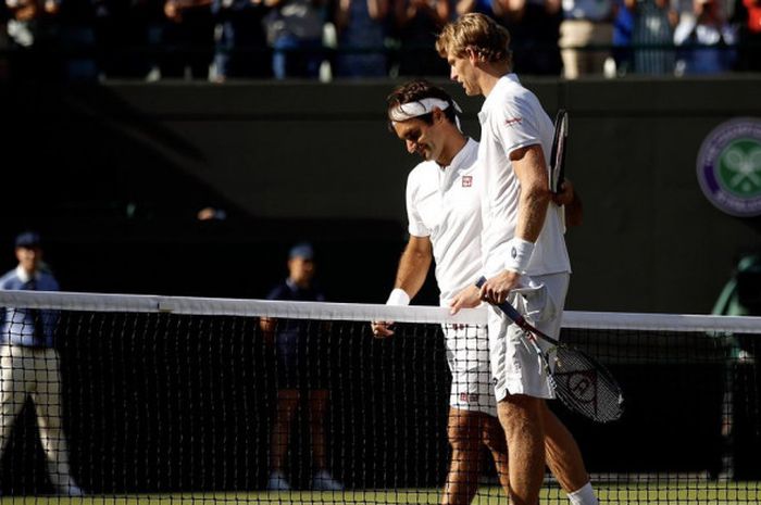 Roger Federer harus tersingkir dari Wimbledon 2018 usai dikalahkan Kevin Anderson.