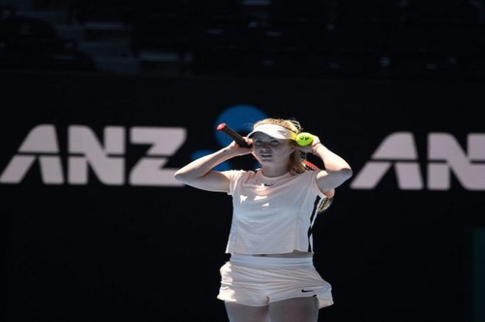 Petenis putri asal Ukraina, Elina Svitolina, saat bertanding pada babak perempat final Australian Open 2018 yang digelar Selasa (23/1/2018).