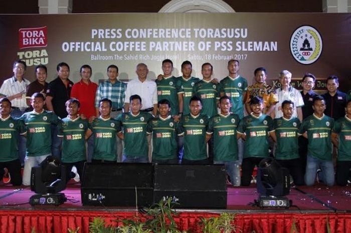 Peluncuran tim PSS Sleman sekaligus pengumuman sponsor utama skuat Elang Jawa musim 2017 di di The Sahid Rich Jogja Hotel, Sleman, Sabtu (18/2/2017) malam.