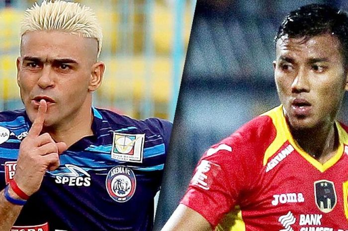 Striker Arema, Cristian Gonzales (kiri), mengejar gelar pemain tersubur. Sementara kiper Sriwijaya FC, Teja Paku Alam, akan menjawab tantangan untuk membuktikan kelayakan.