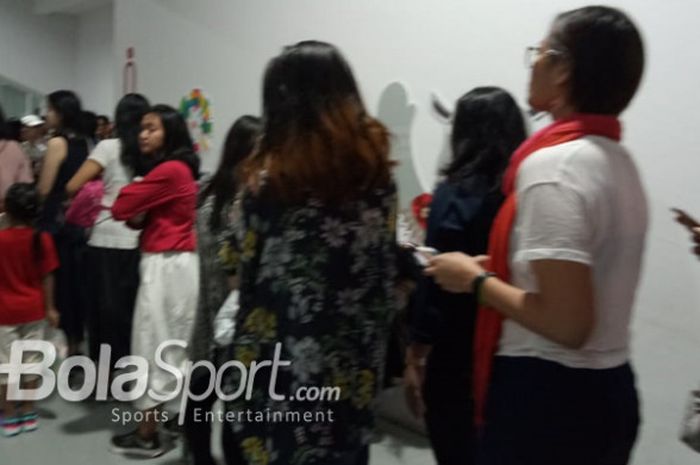 Antrean panjang toilet di Stadion Utama Gelora Bung Karno, Jakarta, menjelang Closing Ceremony Asian Games 2018 pada MInggu (2/9/2018).