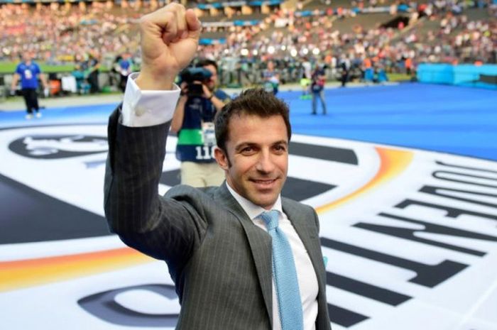 Alessandro Del Piero saat tiba di Olimpiastadion, Berlin, menjelang kick-off partai final Liga Champions antara Juventus dan Barcelona, 6 Juni 2015.