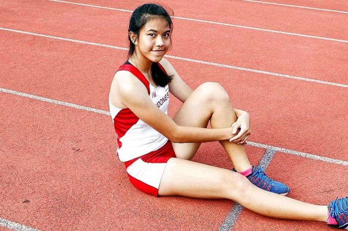 Jeany Nur Aini, sprinter remaja nasional yang meraih emas nomor 100 meter di Kejuaraan Nasional Atletik Junior dan Remaja 2016.