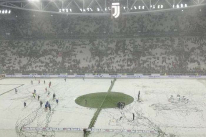 Kondisi Allianz Stadium jelang laga Juventus kontra Atalanta pada Senin (26/2/2018).