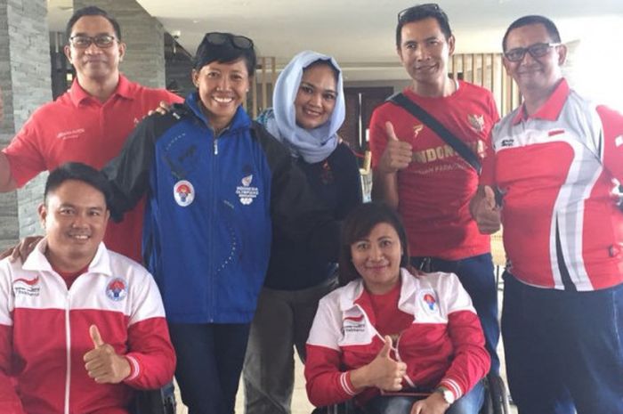 Rombongan Asoasiasi Olimpian Indonesia (IOA) menyambangi pelatihan nasional paracycling di Solo, Jawa Tengah, Sabtu (28/7/2018). 