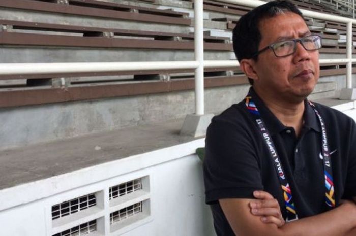 Wakil Ketua Umum PSSI, Joko Driyono saat memberikan keterangan soal kuota penonton Malaysia vs Indonesia.