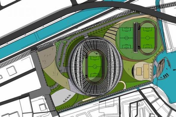 Rancangan Stadion Internasional Jakarta yang dibuat oleh PT Pandega Desain Weharima selaku pemenang sayembara desain stadion tersebut. Stadion ini direncanakan akan dibangun Taman BMW (Bersih-Manusiawi-Berwibawa) Sunter, Jakarta Utara.