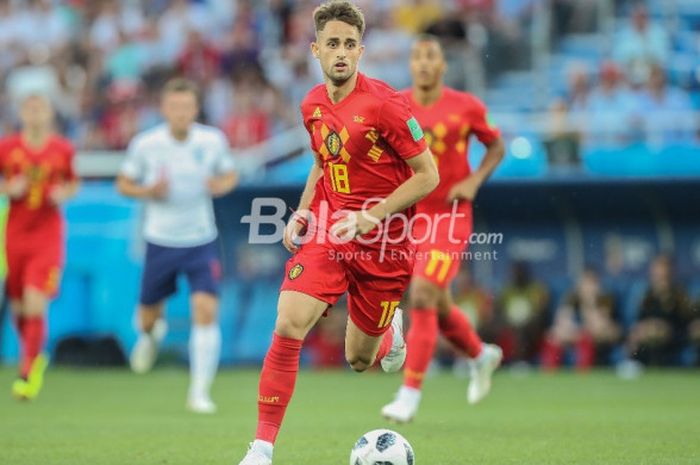  Gelandang Belgia, Adnan Januzaj, beraksi dalam partai Grup G Piala Dunia 2018 kontra Inggris di Kaliningrad Stadium, Kaliningrad, 28 Juni 2018. 