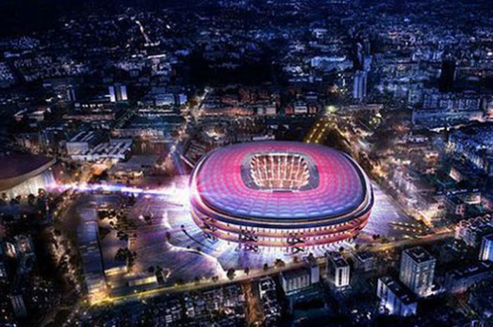 Tampilan Stadion Camp Nou Barcelona jika telah selesai direnovasi.