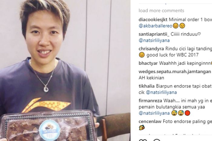 Liliyana Natsir mengunggah foto endorse pada Selasa (25/7/2017)