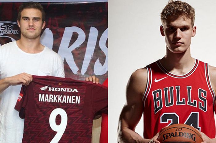 Rekrutan PSM Makassar, Eero Markkanen (kiri), dan pemain muda Chicago Bulls, Lauri Markkanen (kanan), yang memiliki hubungan darah.