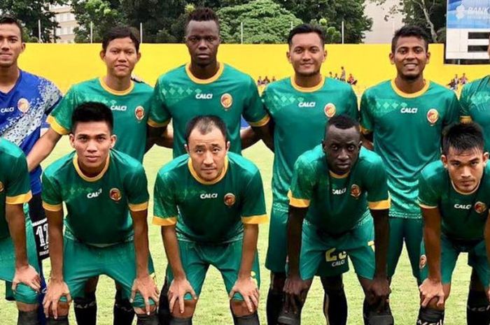 Skuat Sriwijaya FC saat uji coba lawan Bina Citra Andalan, Kamis (28/12/2017) sore WIB
