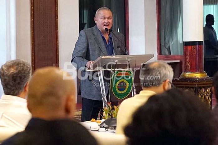 Gubernur Sumsel Alex Noerdin memberikan paparan tentang kesiapan Palembang menjadi tuan rumah Asian Games 2018, Sabtu (13/1/2018).