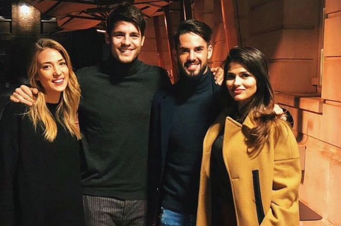 Alvaro Morata dan Isco melakukan double date dengan pasangan masing-masing