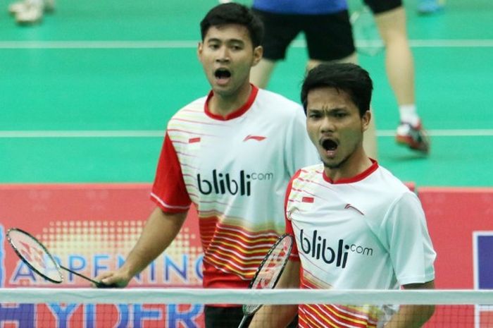 Pasangan ganda putra Indonesia, Ricky Karanda Suwardi/Angga Pratama, sukses mengalahkan pasangan Bodin Issara/Nipitphon Puangpuapech dengan 21-18, 18-21, dan 21-16.