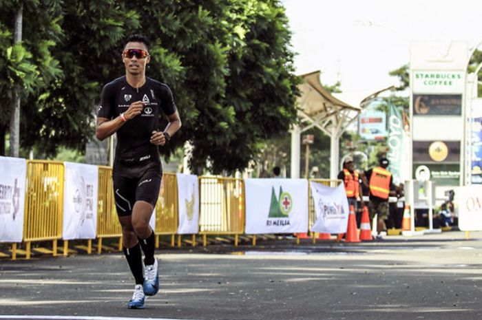  Jauhari Johan, atlet nasional triatlon di ajang Powerman Indonesia 2018. 