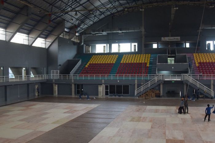 Venue Sepak Takraw Gor Ranau Conoco Philip di Jakabaring Sportcity Palembang, hingga satu pekan menjelang Asian Games belum selesai.