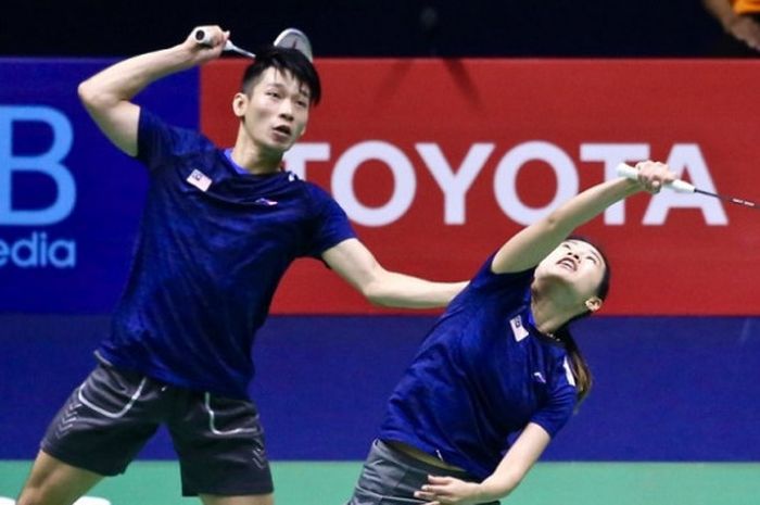 Pasangan ganda campuran Malaysia, Chan Peng Soon/Goh Liu Ying, pada final Thailand Masters 2019 di Indoor Stadium Hua Mark, Bangkok, Minggu (13/1/2019).