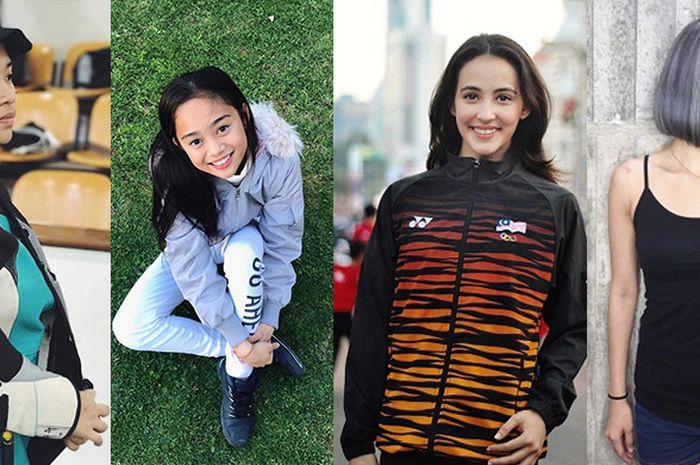 (dari ki-ka) Martina Lindsay Veloso, Izzah Amzan, Farah Ann Abdul Hadi, dan Goh Liu Ying merupakan atlet putri Asia Tenggara yang siap beraksi pada ajang Commonwealth Games 2018.