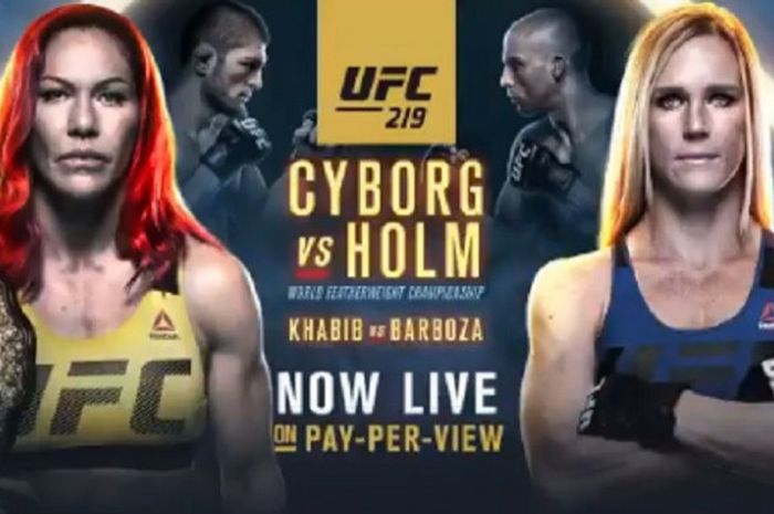 Poster event UFC 219 yang digelar Sabtu (30/12/2017) waktu Amerika Serikat.