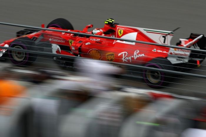 Pebalap Scuderia Ferrari, Kimi Raikkonen, menjalani sesi latihan GP Kanada di Sirkuit Gilles Villeneuve, Montreal, Kanada, Jumat (9/6/2017) waktu setempat atau Sabtu dini hari WIB.