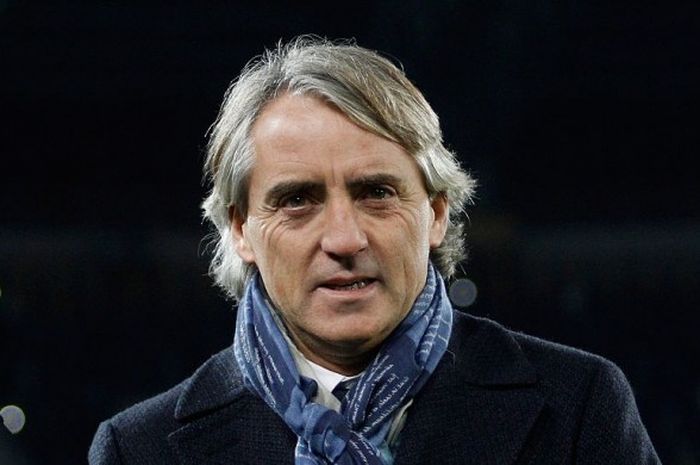 Roberto Mancini saat memimpin skuat asuhannya, Inter, menghadapi Napoli, di perempat final Coppa Italia 2015-2016.