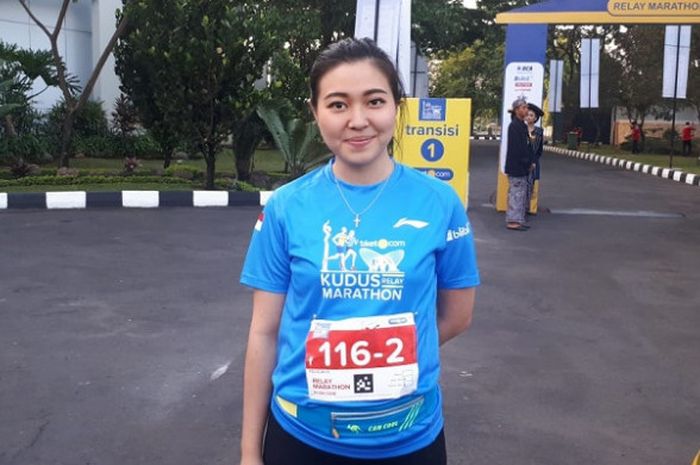 Tania Anggraini, salah satu peserta Tiket.com Kudus Relay Marathon 2018.