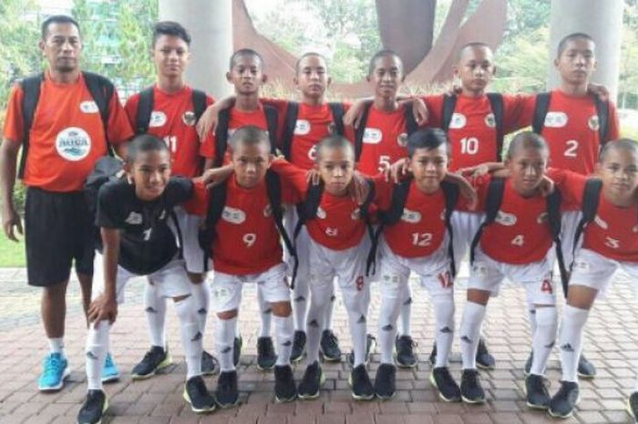 Skuat Timnas U-12 Indonesia di ajang Danone Nations Cup 2017.