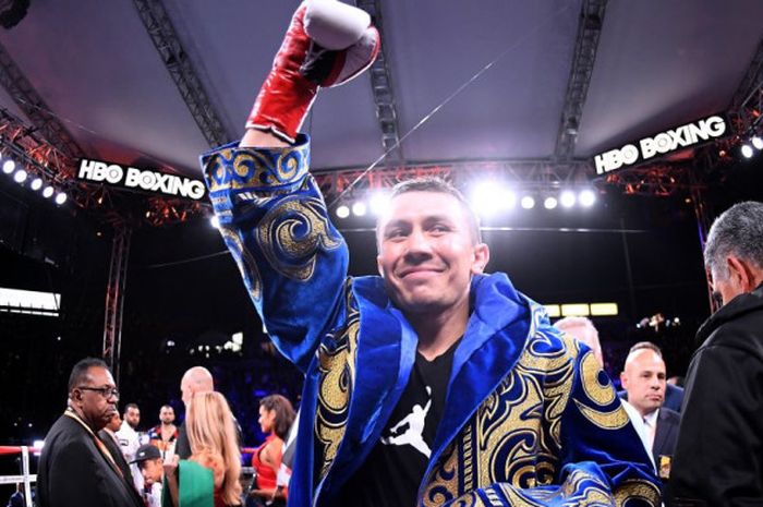  Petinju kelas menengah, Gennady Golovkin (Kazakhstan) berhasil mempertahankan gelar ke-20 kalinya saat mengalahkan Vanes Martirosyan (Amerika Serikat) pada Sabtu (5/5/2018) 