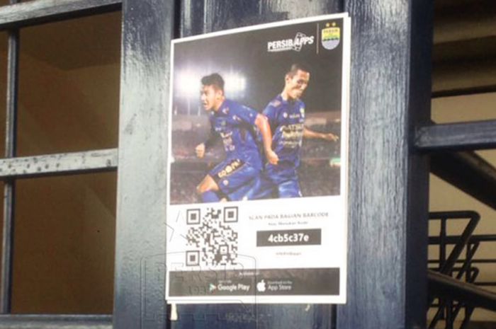 Barcode pada stadion untuk meredeem poin pada laga Persib Bandung Vs Semen padang di stadion si Jalak harupat Sabtu (9/9/2017)