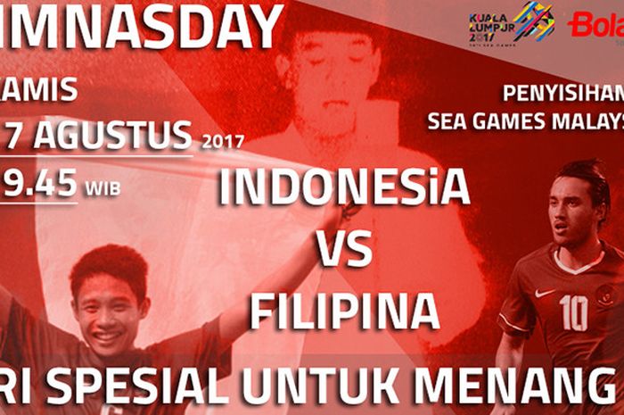 Indonesia vs Filipina, Kamis 17 Agustus 2017