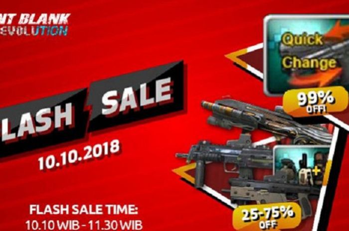 Raih diskon hingga 99 Persen di flash sale 10.10 Point Blank pada Rabu (10/10/2018).