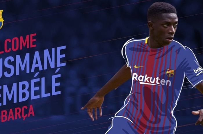 FC Barcelona mengumumkan perekrutan Ousmane Dembele, Jumat (25/8/2017).