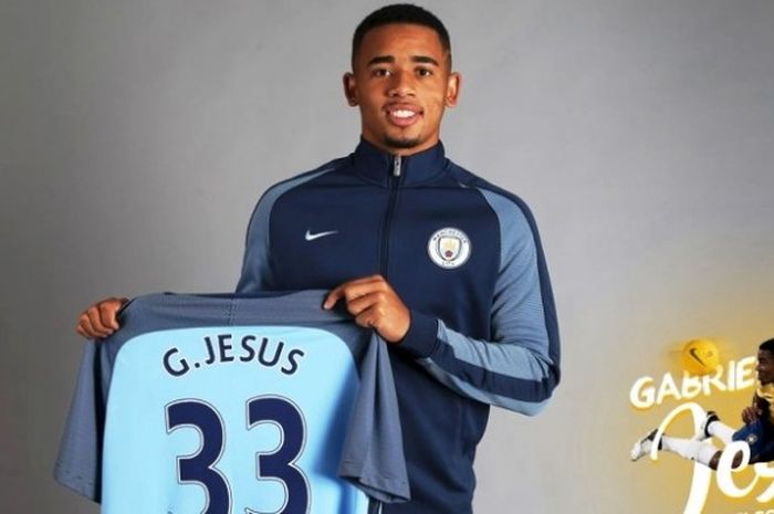 Penyerang anyar Manchester City, Gabriel Jesus. 