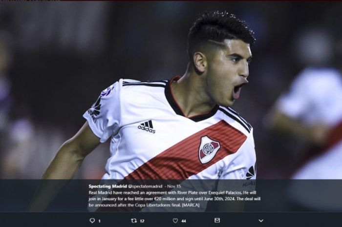 Wonderkid Argentina milik River Plate yang diincar Real Madrid, Exequiel Palacios