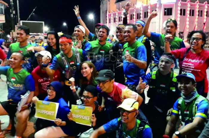 Para peserta Run to Care Yogyakarta-Semarang 150 Km, Jumat (10/8/2018).