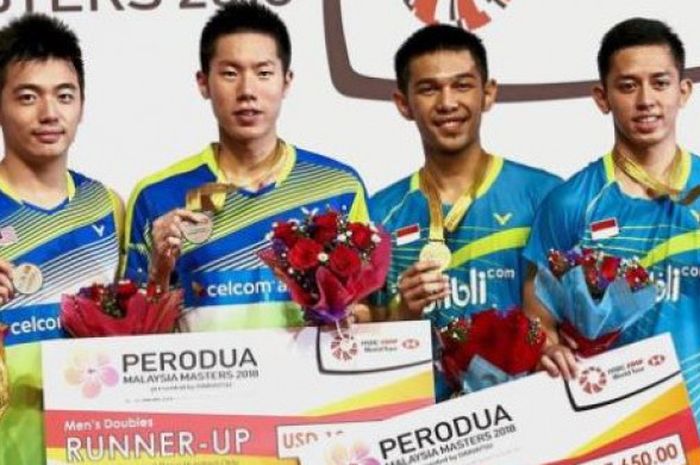 Ganda putra Indonesia, Fakar Alfian/Muhammad Rian Ardianto, berhasil meraih gelar juara Malaysia Masters 2018 setelah mengalahkan Goh V Shem/Tan Wee Kiong (Malaysia), Minggu (21/1/2018). 