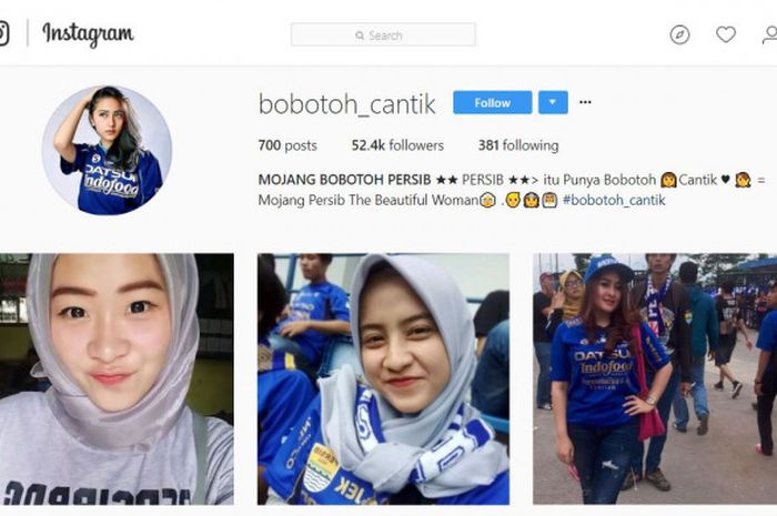 profile instagram @bobotoh_cantik