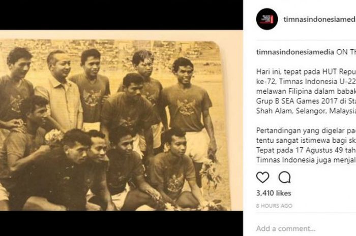 Timnas Indonesia tahun 1968 dengan Presiden Soeharto di ajang Merdeka Tournament di Ipoh, Malaysia