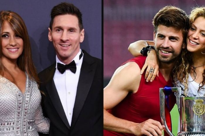 Antonella Roccuzzo dan Shakira bersama pasangan masing-masing