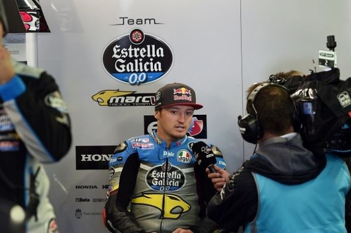 Pebalap Marc VDS, Jack Miller, sedang menjalani wawancara dengan media setelah menjalani sesi latihan bebas keempat GP Australia yang berlangsung di Sirkuit Phillip Island, Sabtu (22/10/2016).