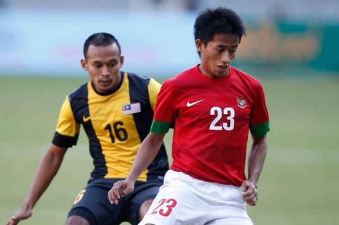 Bayu Gatra saat membela Timnas Indonesia di SEA Games 2013.