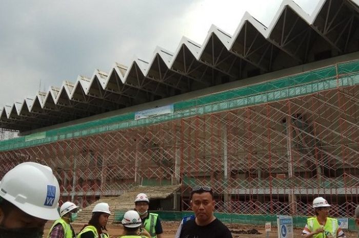 Tampak depan Istora Gelora Bung Karno (Istora Senayan) pada Sabtu (4/3/2017).