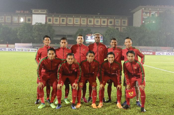   Susunan starting XI Timnas U-23 Indonesia dalam laga uji coba melawan Timnas U-23 Thailand di Stadion PTIK, Jakarta, Kamis (31/5/2018)  