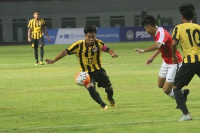 Timnas U-16 Malaysia Vs Singapura di Kualifikasi Piala Asia U-16 Grup J yang dimainkan di Stadion Wibawa Mukti, Bekasi, Rabu (20/9/2017) malam.
