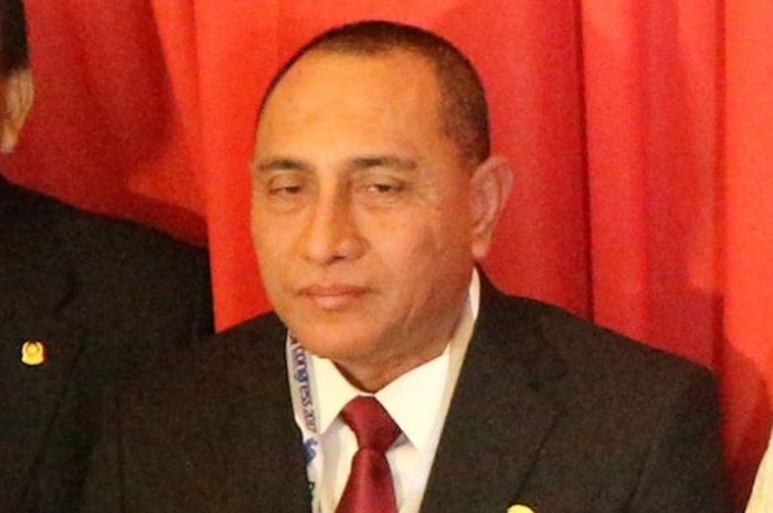 Ketua Umum PSSI, Edy Rahmayadi, jelang Kongres Tahunan di Hotel Aryaduta Bandung, Minggu (8/1/2017). 